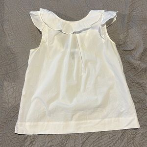 White Top with Flared Collar